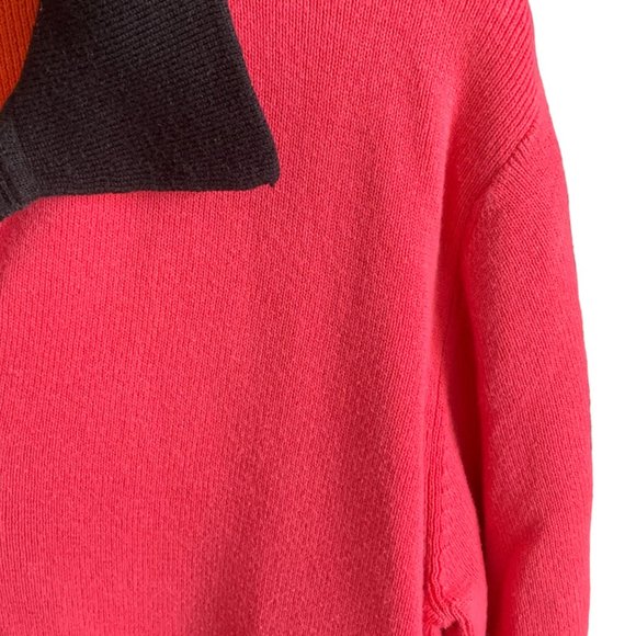 Women's sweater, Pink $ Orange, large, Designer's Original, cotton, long sleeves - Picture 5 of 8